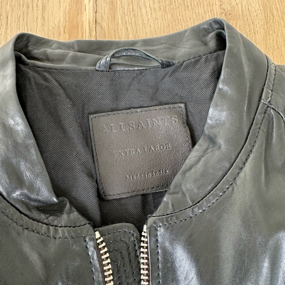 All Saints Black Leather Jacket - Picture 3 of 7